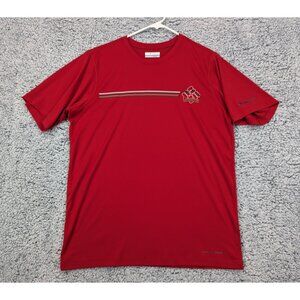 Y2K Columbia Hiking Shirt Mens M Lightweight Breathable Short Sleeve Crew Red